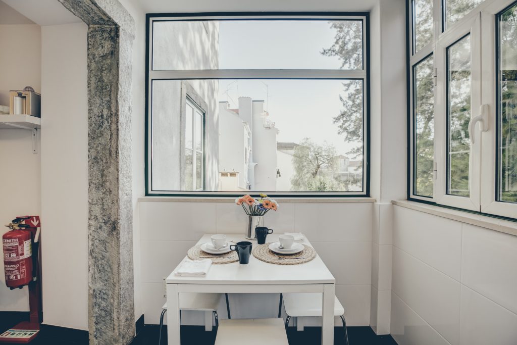 Gem Lisbon Rental Apartment, Historical Gem in Noble Estrela, kitchen, exterior nature view